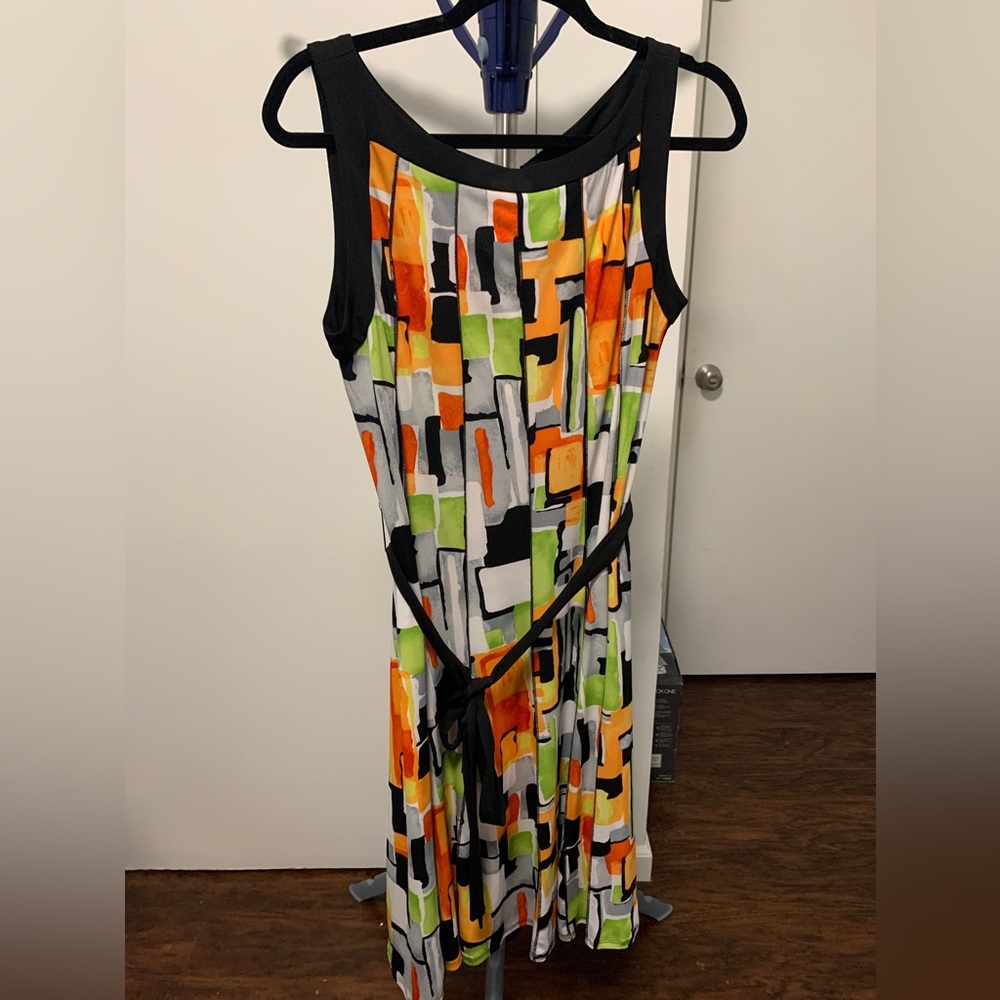 Rétro multicolores Sleeveless Dinner party dress